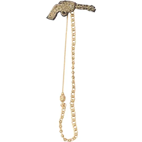Jewel Gun Brooch , male, Sizes: ONE SIZE - Dolce & Gabbana - Modalova