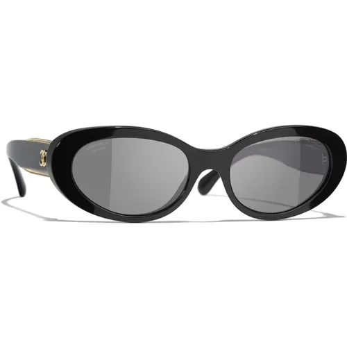 Schwarze Sonnenbrille mit Originalzubehör , Damen, Größe: 54 MM - Chanel - Modalova