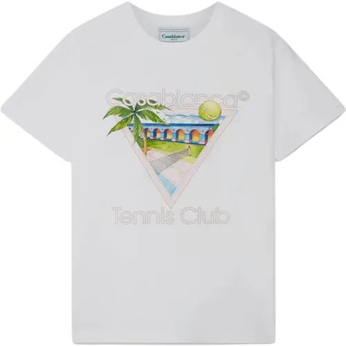 Iconic Tennis Club T-Shirt , female, Sizes: XL, XS, L, M, S - Casablanca - Modalova