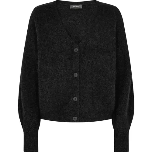 Weicher Strick V-Ausschnitt Cardigan 156830 Schwarz , Damen, Größe: L - MOS MOSH - Modalova