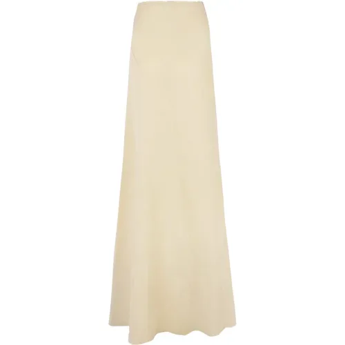 Bias-cut linen and silk skirt , female, Sizes: XS, XL, S, M, L - Cortana - Modalova