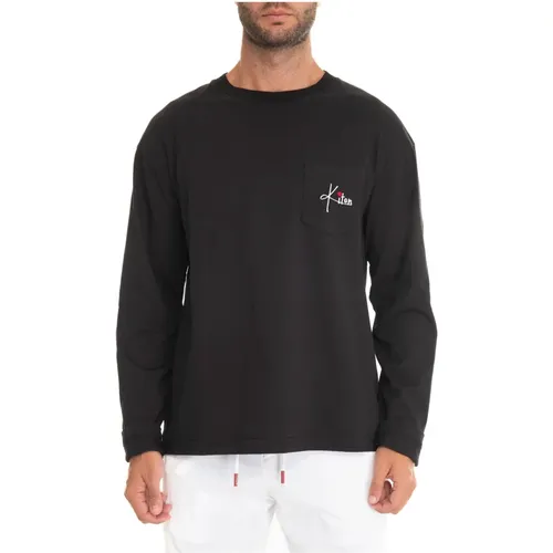 Long Sleeve Tops, male, , Size: 2XL Long Sleeve Round-Neck T-shirt with Pocket - Kiton - Modalova