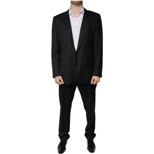 Suit Sets, male, , Size: 3XL Wool Slim Fit Suit - Dolce & Gabbana - Modalova