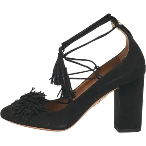 Pre-owned Pumps, female, , Size: 7 1/2 US Pre-owned Suede heels - Aquazzura Pre-owned - Modalova