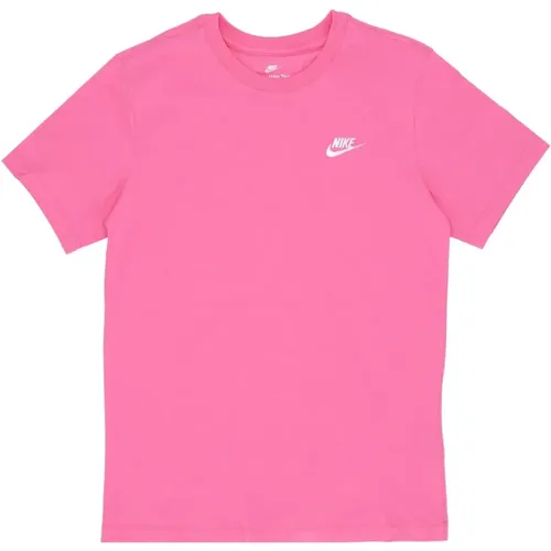 Club Tee Pinksicle Besticktes T-Shirt , Herren, Größe: L - Nike - Modalova