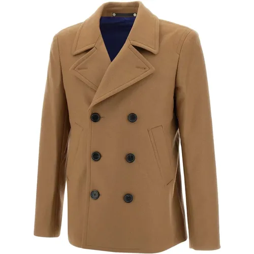 Blazers, male, , Size: M Wool Cashmere Blend Coat Camel - Paul Smith - Modalova