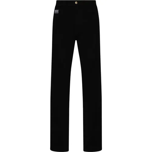 Schwarze Straight Jeans mit 5 Taschen - Versace Jeans Couture - Modalova