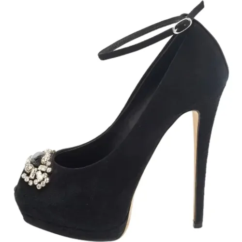 Pre-owned Pumps, female, , Size: 7 US Pre-owned Suede heels - Giuseppe Zanotti Pre-owned - Modalova