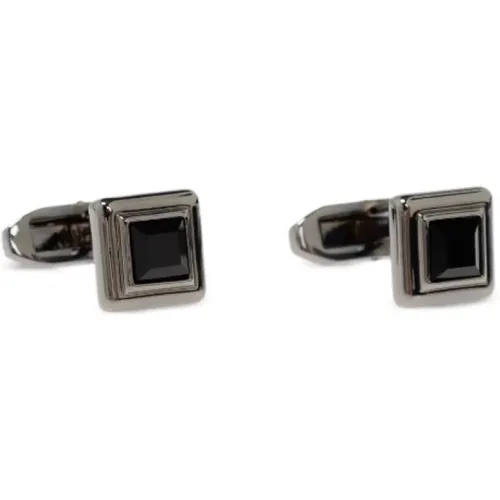 Cufflinks & Tie Clips, male, , Size: ONE SIZE Crystal Square Design Accessories - Dsquared2 - Modalova