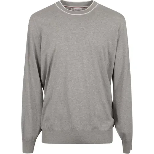 Men's Clothing Sweatshirts Light Grey Ss24 , male, Sizes: 3XL, S, M - BRUNELLO CUCINELLI - Modalova