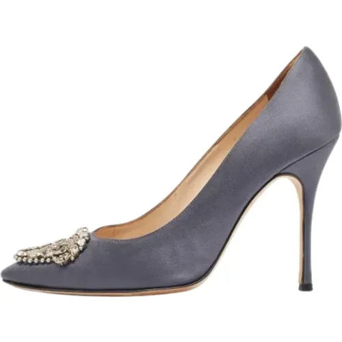 Pre-owned Pumps, female, , Size: 8 US Pre-owned Satin heels - Manolo Blahnik Pre-owned - Modalova