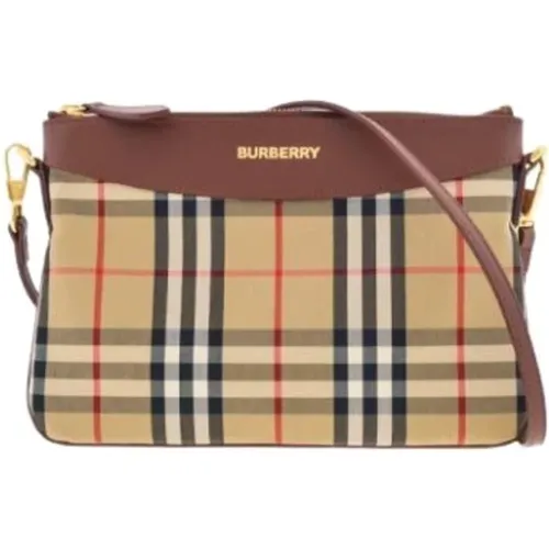 House Checks Camel Shoulder Bag , female, Sizes: ONE SIZE - Burberry - Modalova