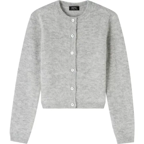 Cardigans, female, , Size: L Wool Cardigan Millie Button Fastening - A.p.c. - Modalova