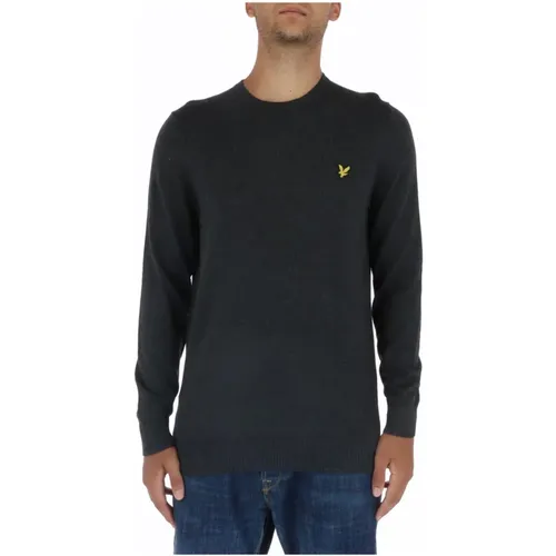 Round-neck Knitwear, male, , Size: 2XL Grey Printed Knitwear for Men - Lyle & Scott - Modalova