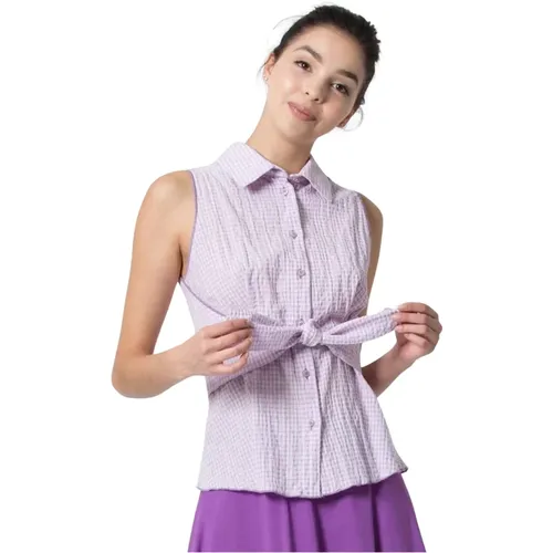 Checkered Shirt with Bow Detail , female, Sizes: M - Kocca - Modalova