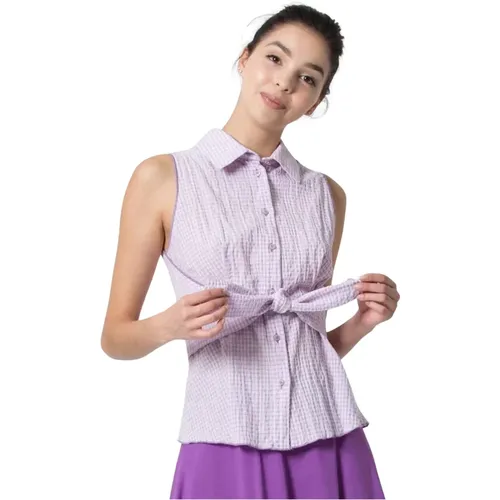 Checkered Shirt with Bow Detail , female, Sizes: S, M - Kocca - Modalova