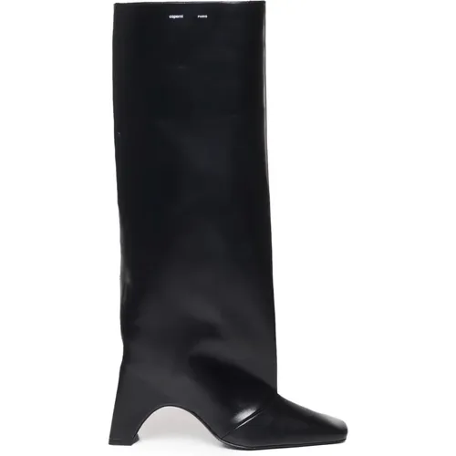 Schwarze Leder High Heel Stiefel , Damen, Größe: 39 EU - Coperni - Modalova