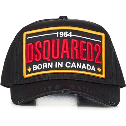 Schwarze Baseballkappe Urbaner Stil , Herren, Größe: ONE Size - Dsquared2 - Modalova