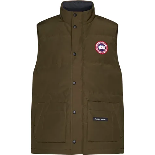Quilted Olive Padded Coat , male, Sizes: S - Canada Goose - Modalova