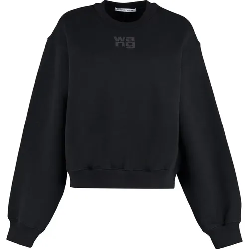 Logo detail cotton sweatshirt , female, Sizes: XS, M, S, L - alexander wang - Modalova