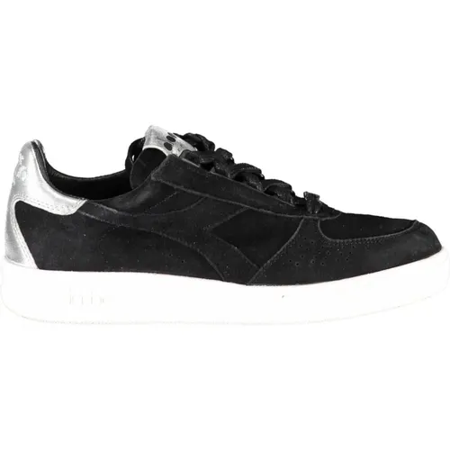 Stylischer Schwarzer Stoff Sportschuh , Damen, Größe: 38 1/2 EU - Diadora - Modalova