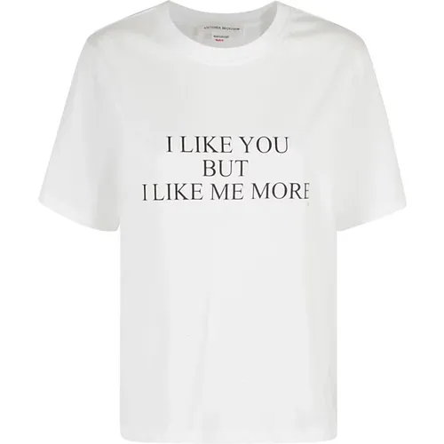 Self-Love Slogan Tee , female, Sizes: S, L, M - Victoria Beckham - Modalova