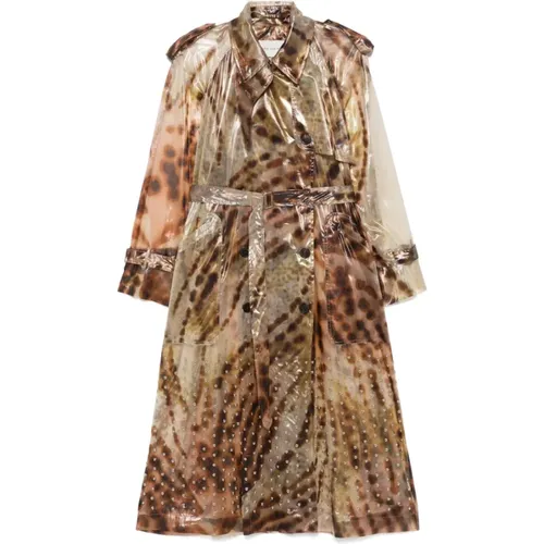 Trench Coats, female, , Size: S Animalier Jacket with Belt - Dries Van Noten - Modalova