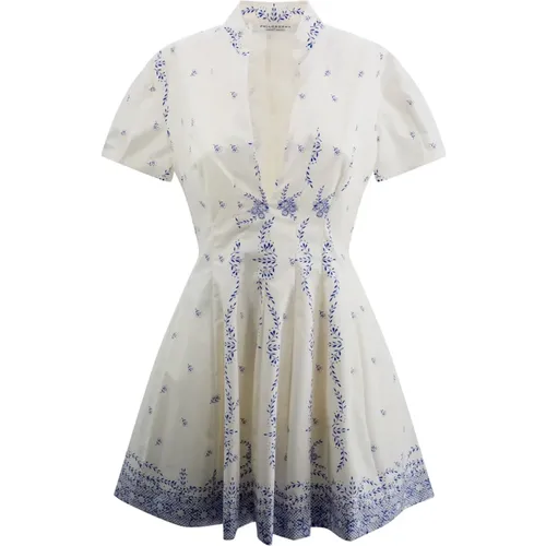 Lace-Effect White Cotton Poplin Dress , female, Sizes: XS, 2XS - Philosophy di Lorenzo Serafini - Modalova
