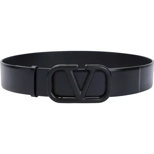 Belts, female, , Size: 75 CM Nero Leather Belt - Valentino Garavani - Modalova