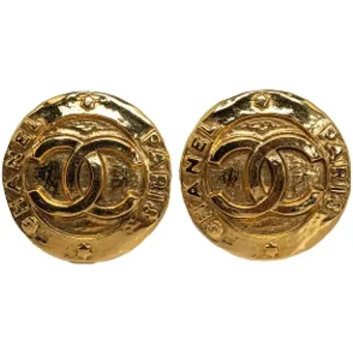 Pre-owned Jewellery, female, , Size: ONE SIZE Pre-owned Gold earrings - Chanel Vintage - Modalova