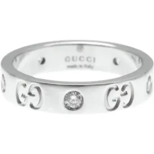 Pre-owned Jewellery, female, , Size: ONE SIZE Pre-owned White Gold rings - Gucci Vintage - Modalova