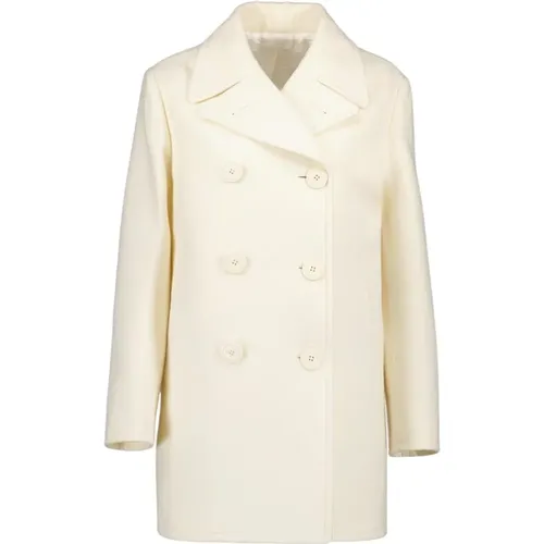 Classic Wool Double-Breasted Coat , female, Sizes: S, M, 2XS - Prada - Modalova