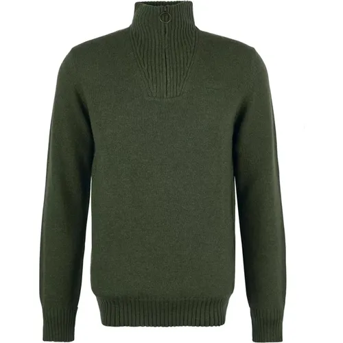 Turtlenecks, male, , Size: XL Essential Lambswool Half Zip Turtleneck - Barbour - Modalova