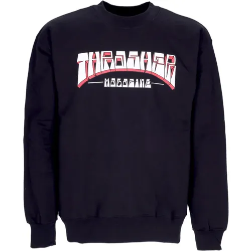 Sweatshirts, male, , Size: M Signature Crewneck Sweatshirt /White/Red - Thrasher - Modalova