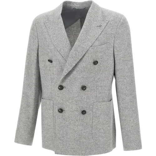 Luxurious Wool Silk Cashmere Blazer , male, Sizes: 3XL, M, L, 2XL, XL - PESERICO - Modalova