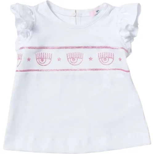 Kinder Weißes T-Shirt mit Eye Star Logo - Chiara Ferragni Collection - Modalova