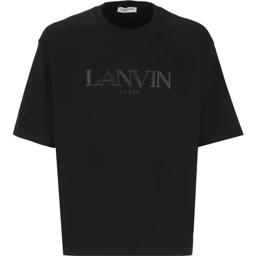 Cotton T-shirt with Embroidery , male, Sizes: L, S, M, 2XL, XL - Lanvin - Modalova