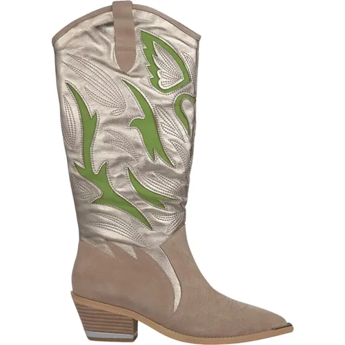 Western Style Leather Cowboy Boots , female, Sizes: 4 UK, 5 UK, 3 UK, 6 UK, 7 UK - Alma en Pena - Modalova