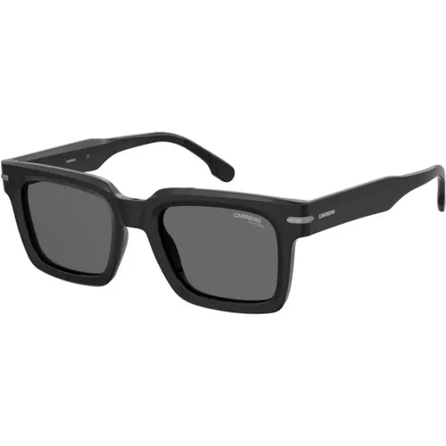 Schwarzer Rahmen Graue Polarisierte Sonnenbrille , unisex, Größe: 52 MM - Carrera - Modalova
