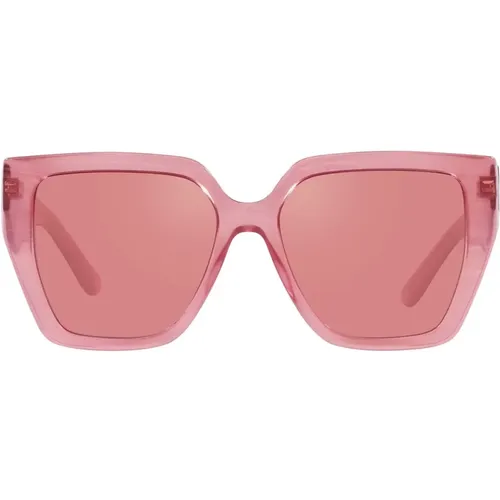 Quadratische Oversize-Sonnenbrille mit Metall-Logo , Damen, Größe: 55 MM - Dolce & Gabbana - Modalova