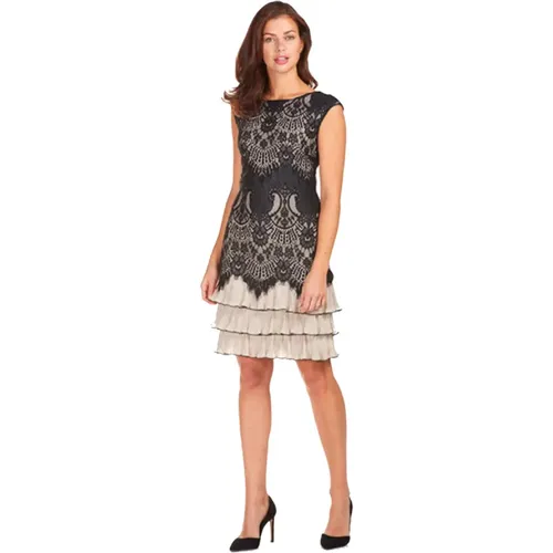 Short Dresses, female, , Size: M Lace Dress with Pleated Hem - Frank Lyman - Modalova