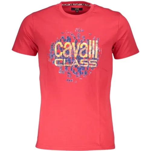 T-Shirts, male, , Size: L Cotton Logo Print T-Shirt - Cavalli Class - Modalova