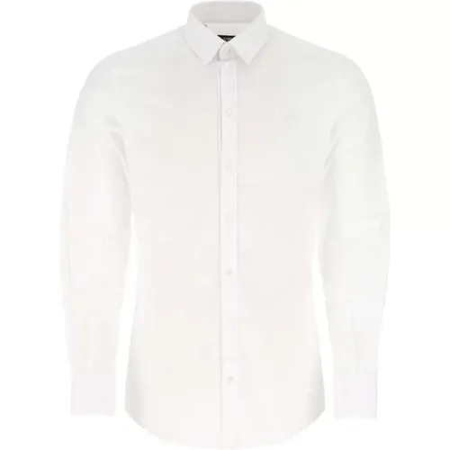 Elegantes weißes Stretch-Popeline-Hemd , Herren, Größe: S - Dolce & Gabbana - Modalova
