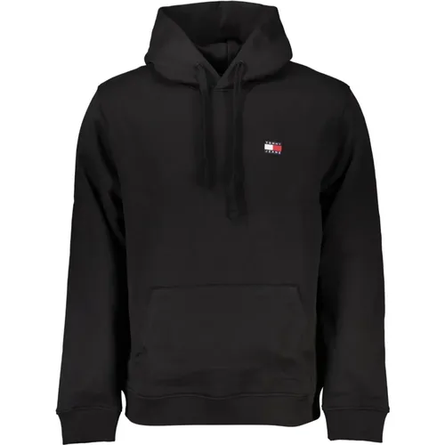 Kapuzenpullover Schwarz Logo Applikation , Herren, Größe: 2XL - Tommy Hilfiger - Modalova