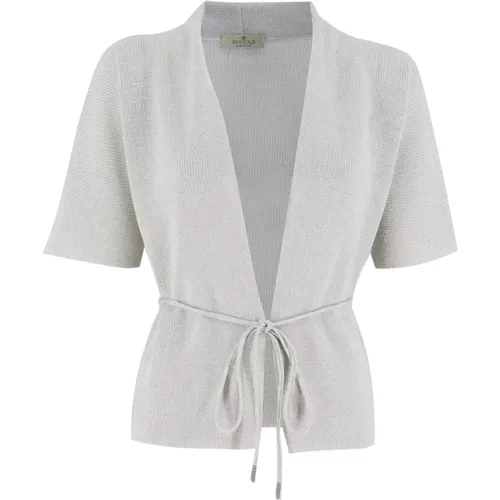 Cotton Cardigan with Self Tie Belt , female, Sizes: S, XS - Panicale - Modalova