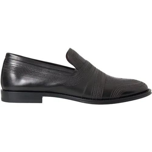 Leather Loafer Dress Shoes , male, Sizes: 5 UK, 7 UK, 10 UK, 9 UK, 6 UK, 8 UK - Dolce & Gabbana - Modalova