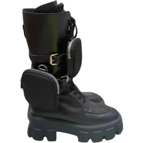 Monolitten Leather Boots , female, Sizes: 4 UK - Prada Vintage - Modalova
