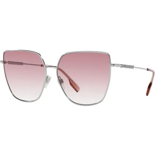 Silver/Pink Shaded Sunglasses , female, Sizes: 61 MM - Burberry - Modalova