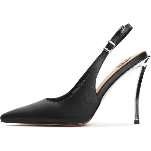 Metallic Stiletto Heel Pumps - Schwarz , Damen, Größe: 39 EU - Cesare Gaspari - Modalova