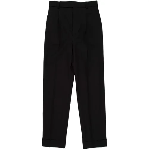 Schwarze Woll-Maßgeschneiderte Hose , Damen, Größe: S - Saint Laurent - Modalova